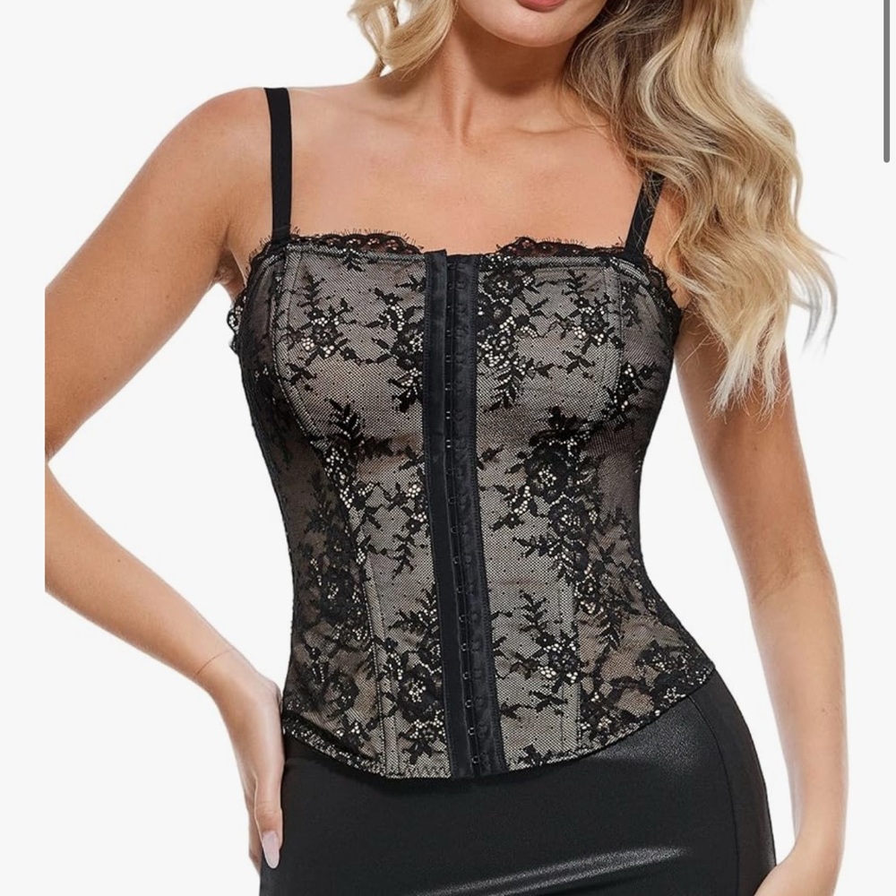 Popilush Lace Corset Top With Shapewear Size Medium